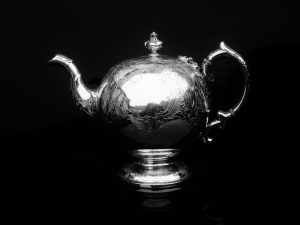 Scottish Antique Silver Bullet Teapot, William Marshall 1804