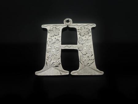 Silver HOCK or HOLLANDS Decanter Label, London 1830, Robert Hennell II