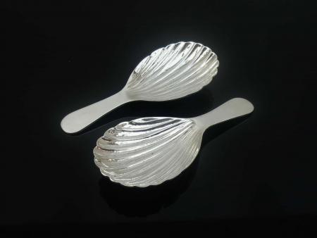Pair Sterling Silver Caddy Spoons, 20th Century