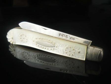 Antique Silver Folding Fruit Knife, Sheffield 1900, William Needham