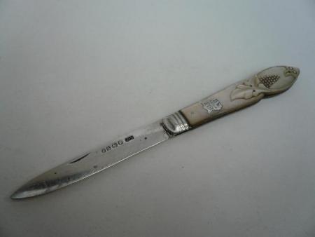 Sterling Silver & Mother of Pearl Fruit Knife Hallmarked 1869 REF:20Z
