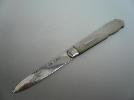 Sterling Silver & Mother of Pearl Fruit Knife Hallmarked 1862 John Yeomans Cowlishaw REF:35U