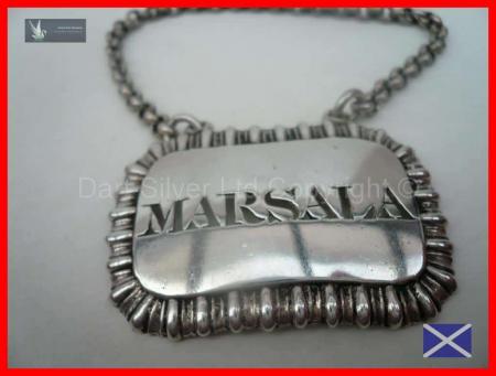 Victorian Solid Sterling Silver MARSALA Decanter Label Hallmarked 1845 Rawlings & Summers REF:146U