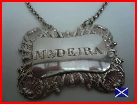 Antique Scottish Solid Sterling Silver Madeira Decanter Label c.1810 George McHattie REF:15C