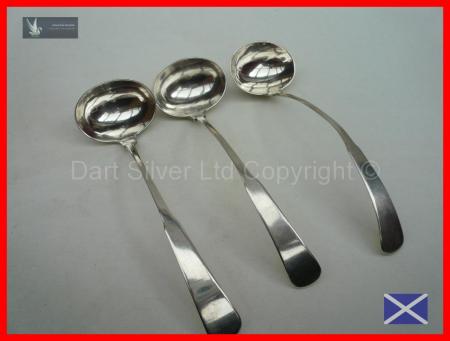 3 Scottish Provincial Silver Toddy Ladles William Jamieson Aberdeen c.1810 REF:111K