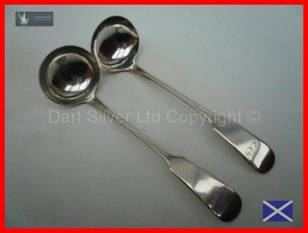 Pair Of Scottish Provincial Silver Toddy Ladles William Constable of Dundee c.1810 REF:111G