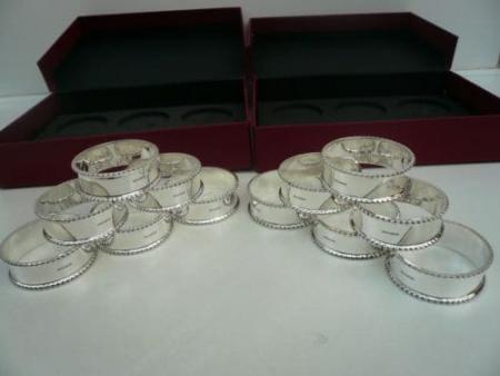 NEW 12 Solid Silver Napkin Rings Scottish Hallmarked BNIB Super Quality Dart Silver
