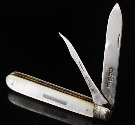 2 Blade Silver Folding Fruit Knife