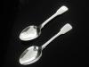 Sterling Silver Dessert Spoons, Pair, Antique, William Johnson, London 1825