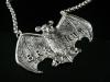 Silver Brandy Decanter Label, Novelty, Fruit Bat, Chinese Export, c.1880
