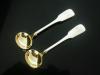 Sterling Silver Salt Spoons, Pair, Scottish Provincial, David Gray Dumfries, Edinburgh 1850