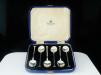 Sterling Silver Coffee Spoons, Set 6, Cased, Kemp Brothers, Birmingham, London 1933 & 1940