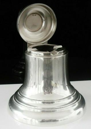 Silver Bell Ash Tray, Large, Novelty, Sterling, Birmingham 1931, Turner & Simpson
