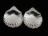 Sterling Silver Butter Dishes, Scallop Shell, Pair, Antique, Sheffield 1910, Atkin Brothers