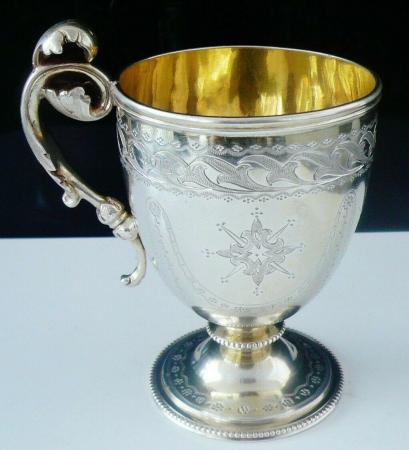 Sterling Silver Christening Cup, Antique, London 1868, Thomas Smily