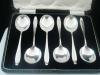 Sterling Silver Soup Spoons, Cased, Sheffield 1928, Cooper Brothers & Sons Ltd
