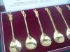 Silver Gilt TICHBORNE Spoons, Set 12, Sterling, Cased, Hallmarked Birmingham1977-1979