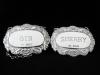 Sterling Silver Decanter Labels, GIN, SHERRY, Birmingham 1976 & 1978