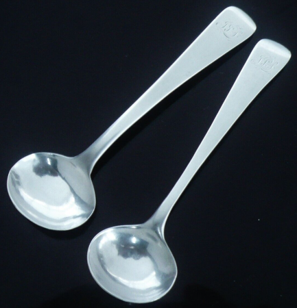 Antique Sterling Silver Salt Spoons, London 1801 & 1808, Joseph Willmore