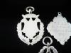 3 Sterling Silver Pocket Watch Fob Medals, Various Dates & Makers