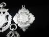 3 Sterling Silver Pocket Watch Fob Medals, Various Dates & Makers