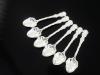 6 Sterling Silver Ice Cream Spoons, Henry Wigfull, Antique Sheffield 1897