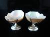 Pair Sterling Silver Mother of Pearl Dishes, Birmingham Hallmarked 1907
